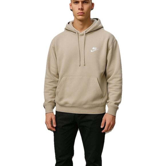 Nike Men's Hoodie Wheat Pullover LS Drawstring Swoosh Logo Sweatshirt XL - Picture 1 of 6